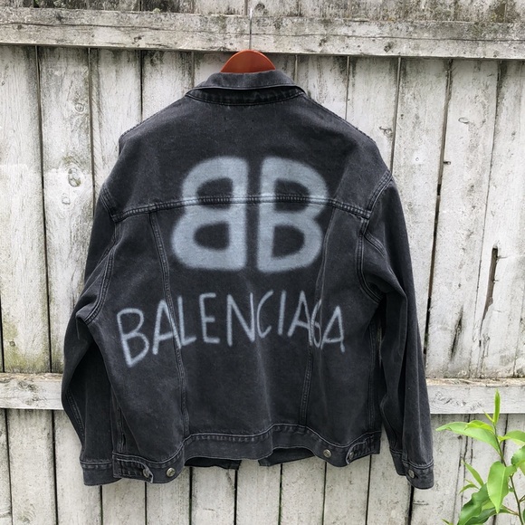 Balenciaga Other - Balenciaga spray print logo denim jacket